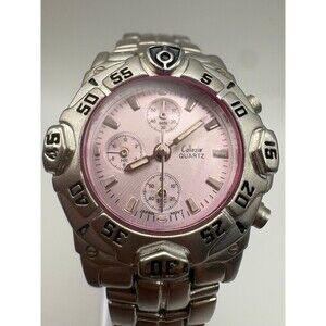 Watch Collezio Quartz Chronograph Style Watch | Pink Dial | New Battery